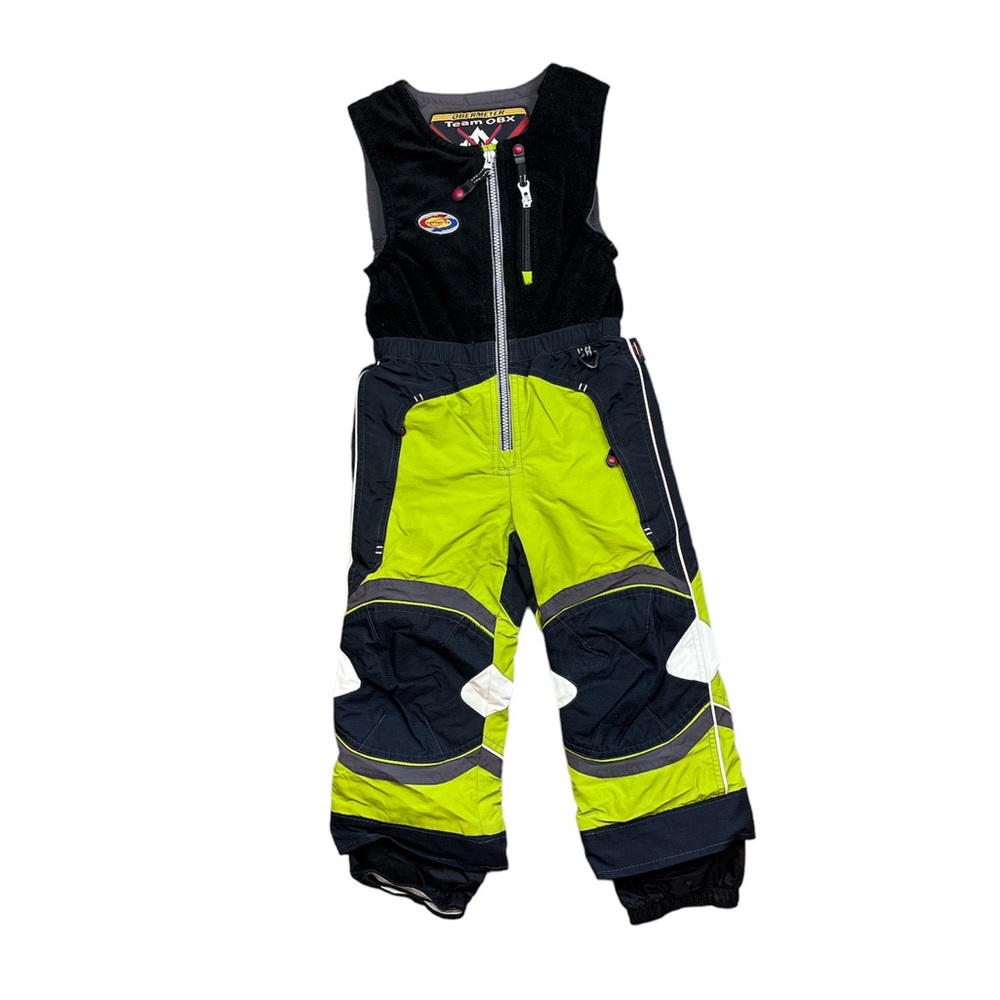 Obermeyer ski bib. Size 4.  Lime and black.